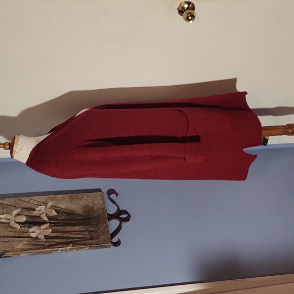 J Jill Nubby Cardigan Sweater Open Front Large Pockets S Red Duster - Picture 3 of 5